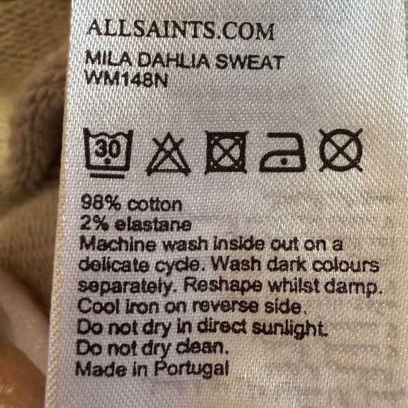 All Saints Mila Dahlia Sweatshirt Grey Zipper Oversized Cardigan Women's Size M - Picture 9 of 12